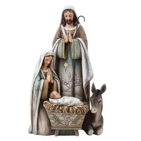 10.5"H Holy Family with Donkey