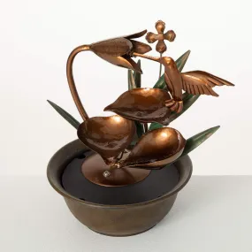 10.5"H Sullivans Copper Hummingbird Fountain, Multicolored