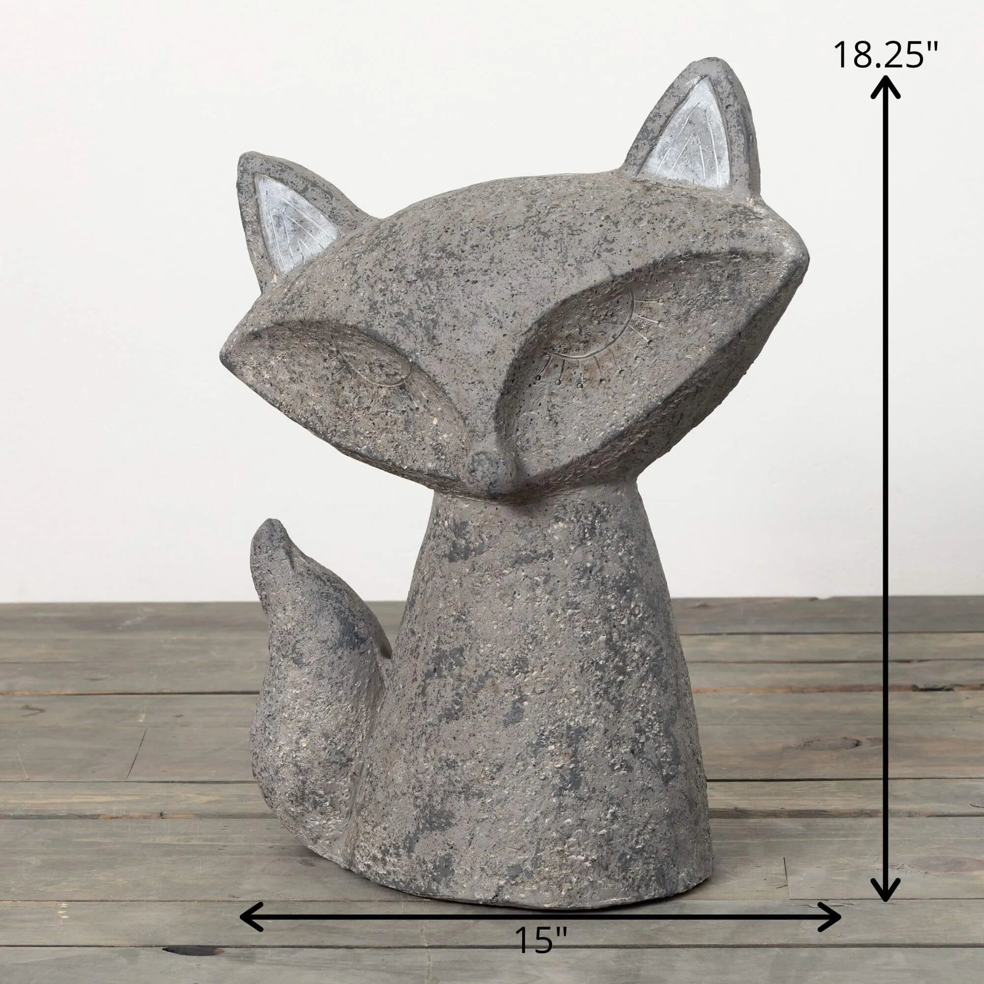 18.25"H Sullivans Gray Fox Garden Sculpture, Gray