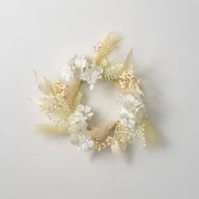 18.25"H Sullivans Hydrangea Pampas Small Wreath, Cream