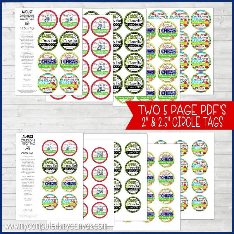 2022 CFM Old Testament Weekly Handout Tags {AUGUST} PRINTABLE