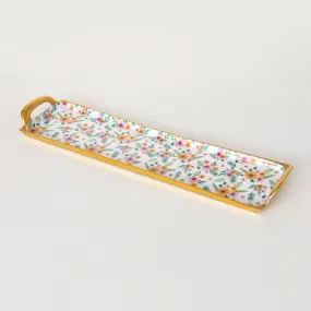 2.25"H Sullivans Floral Long Metal Serving Tray, Multicolored