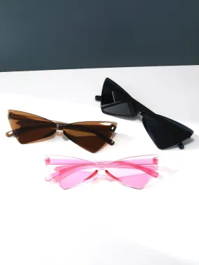 3 Pairs Tinted Lens Rimless Fashion Sunglasses