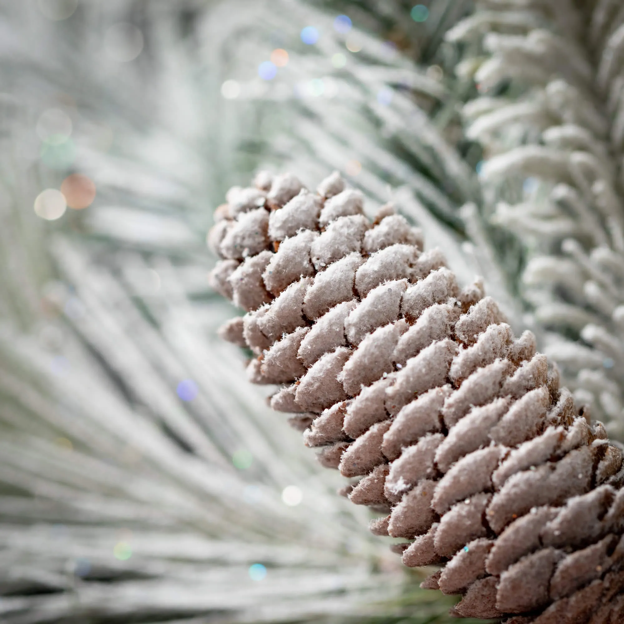 30"H Sullivans Snowy Pinecone Swag, Green