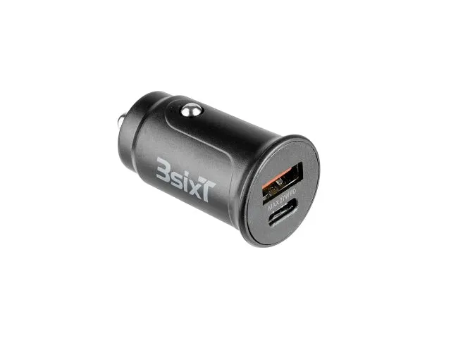 3sixT Car Charger 27W USB-C   USB-A QC3.0 - Black