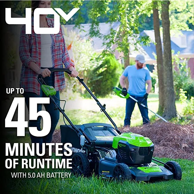 40V 21" Cordless Battery Push Lawn Mower 3PC Combo Kit w/ 5.0Ah Battery & Charger