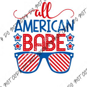 All American Babe Patriotic DTF Transfer