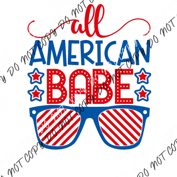 All American Babe Patriotic DTF Transfer