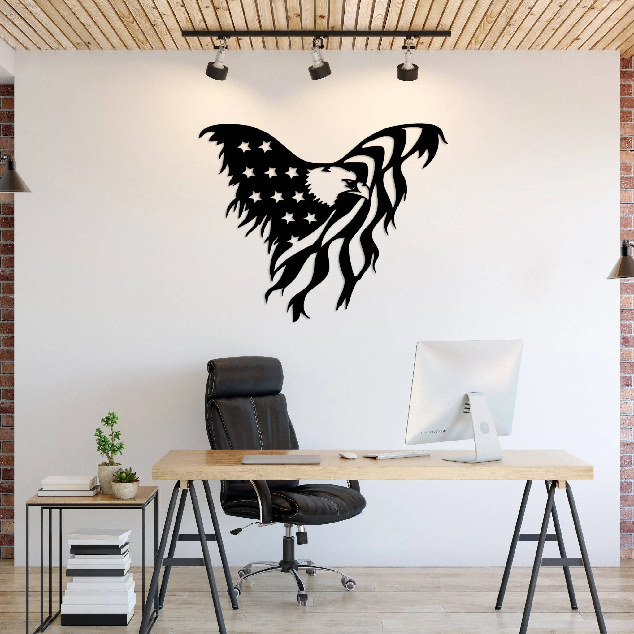 American Flag Eagle - Metal Wall Art