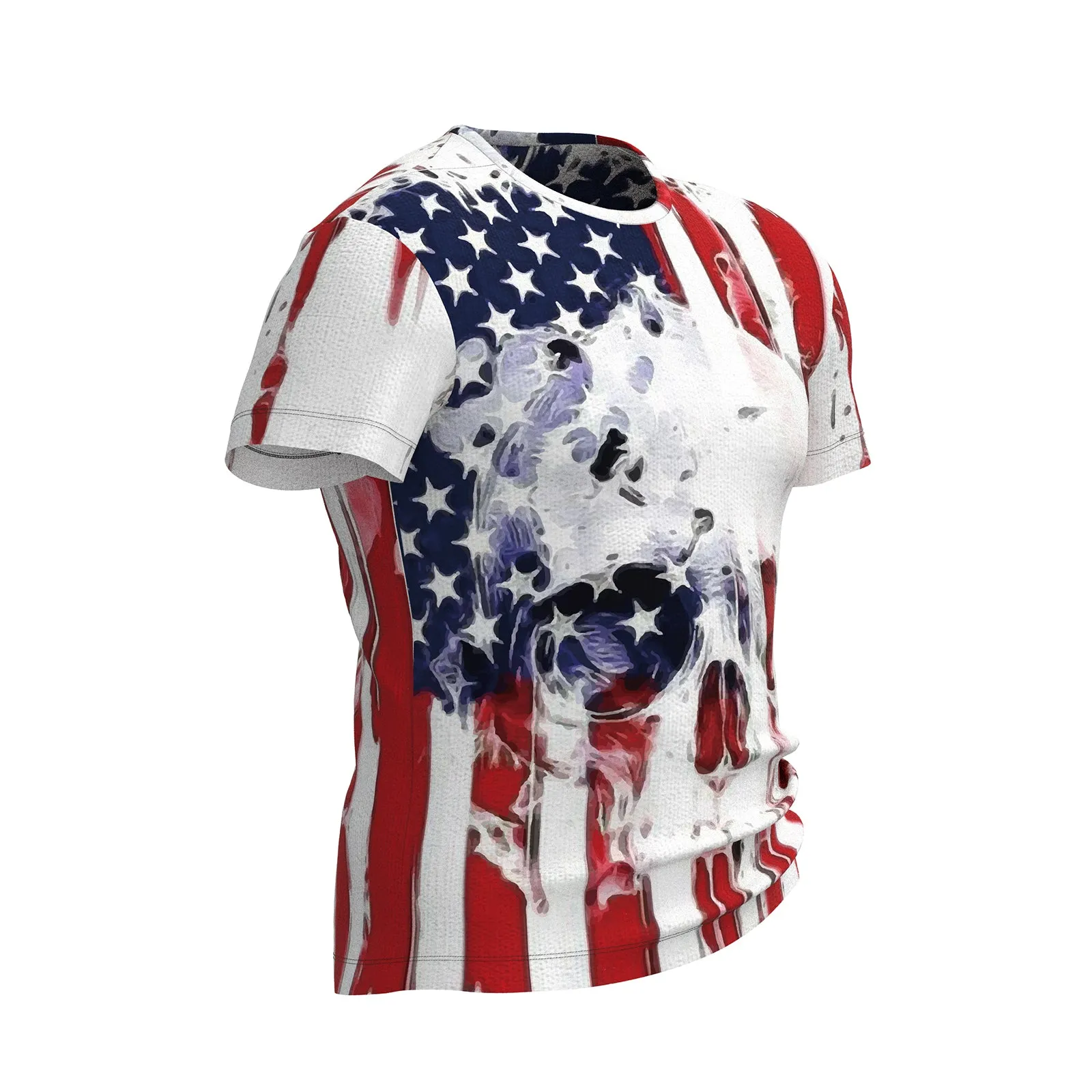 AMERICAN' FLAG SKULL PRINTED TEE