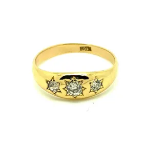 Antique Victorian Old Cut Diamond Star 18ct Gold Ring