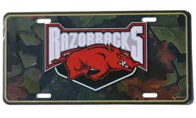 Arkansas Razorbacks Game Day Outfitters Green Camo Metal License Plate