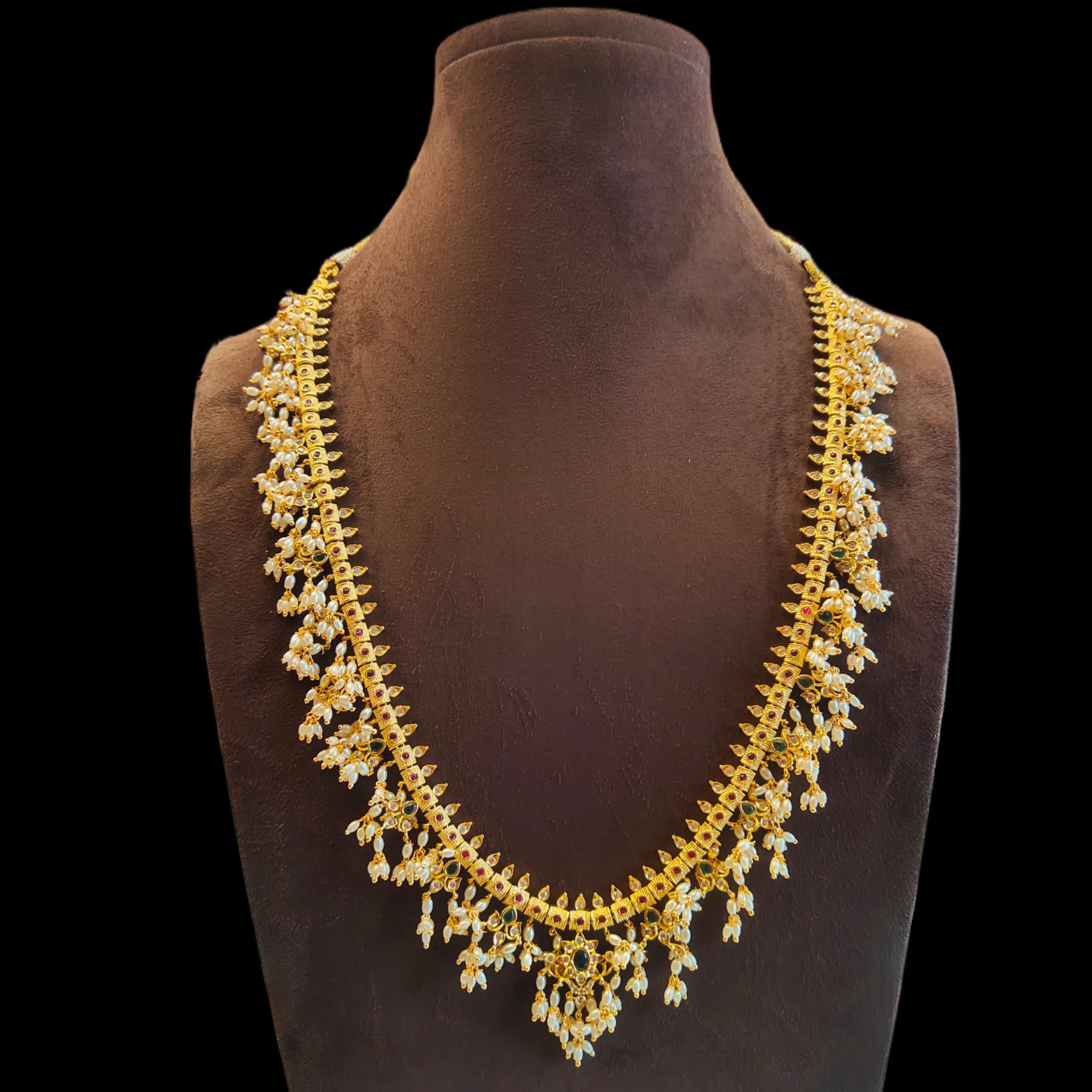 Stunning CZ Guttapusalu Necklace Set - Elegant Fashion Jewelry for Any Occasion