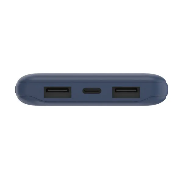 BELKIN BOOSTCHARGE 10 000 Mah Power Bank with USB-C 15W, Dual USB-A, 15cm USB-A to C Cable - Blue