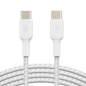 BELKIN BoostCharge Braided USB-C to USB-C 1M Cable - White