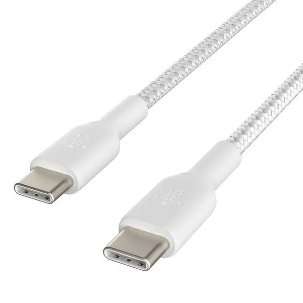 BELKIN BoostCharge Braided USB-C to USB-C 1M Cable - White