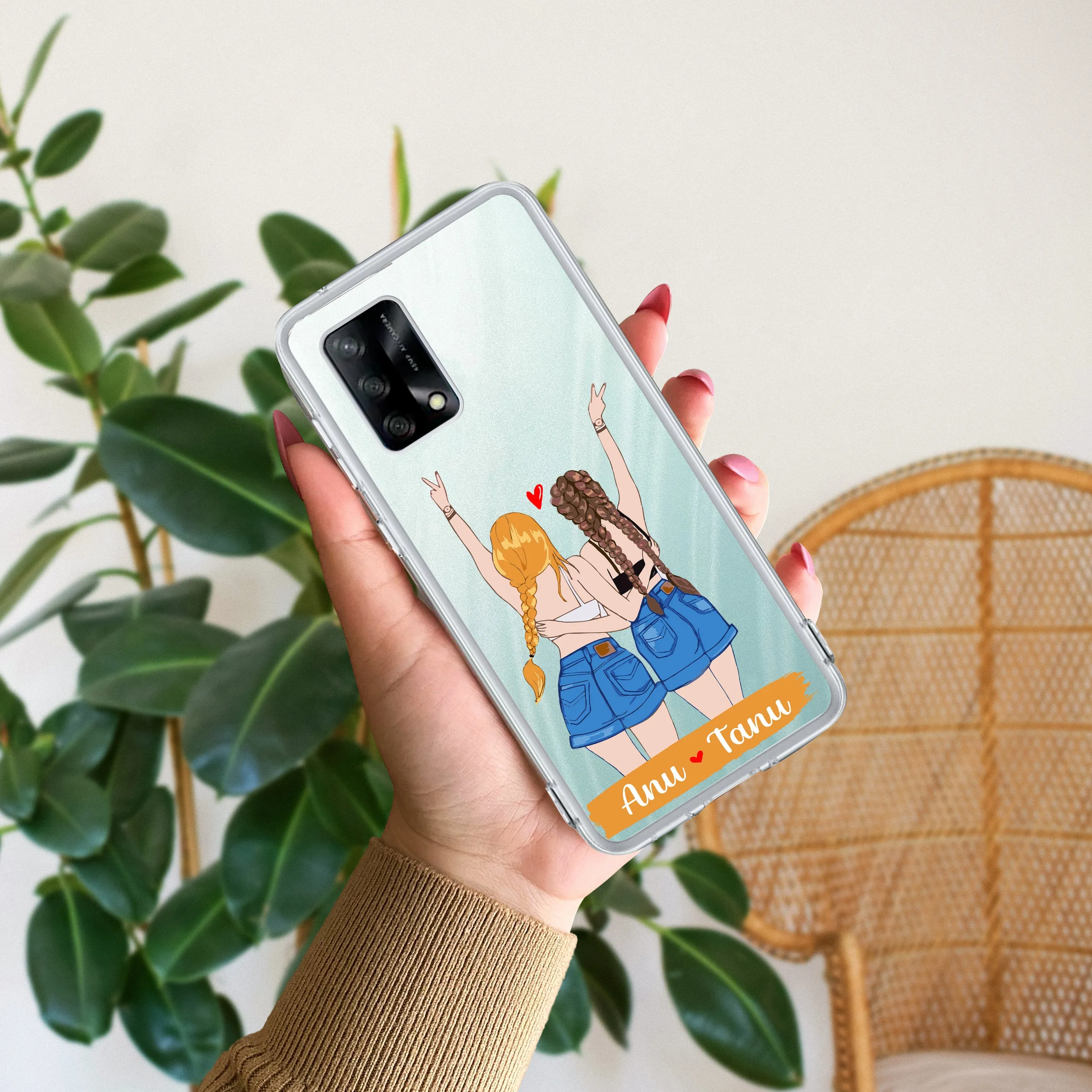 Besties Forever Customize Transparent Silicon Case For Oppo