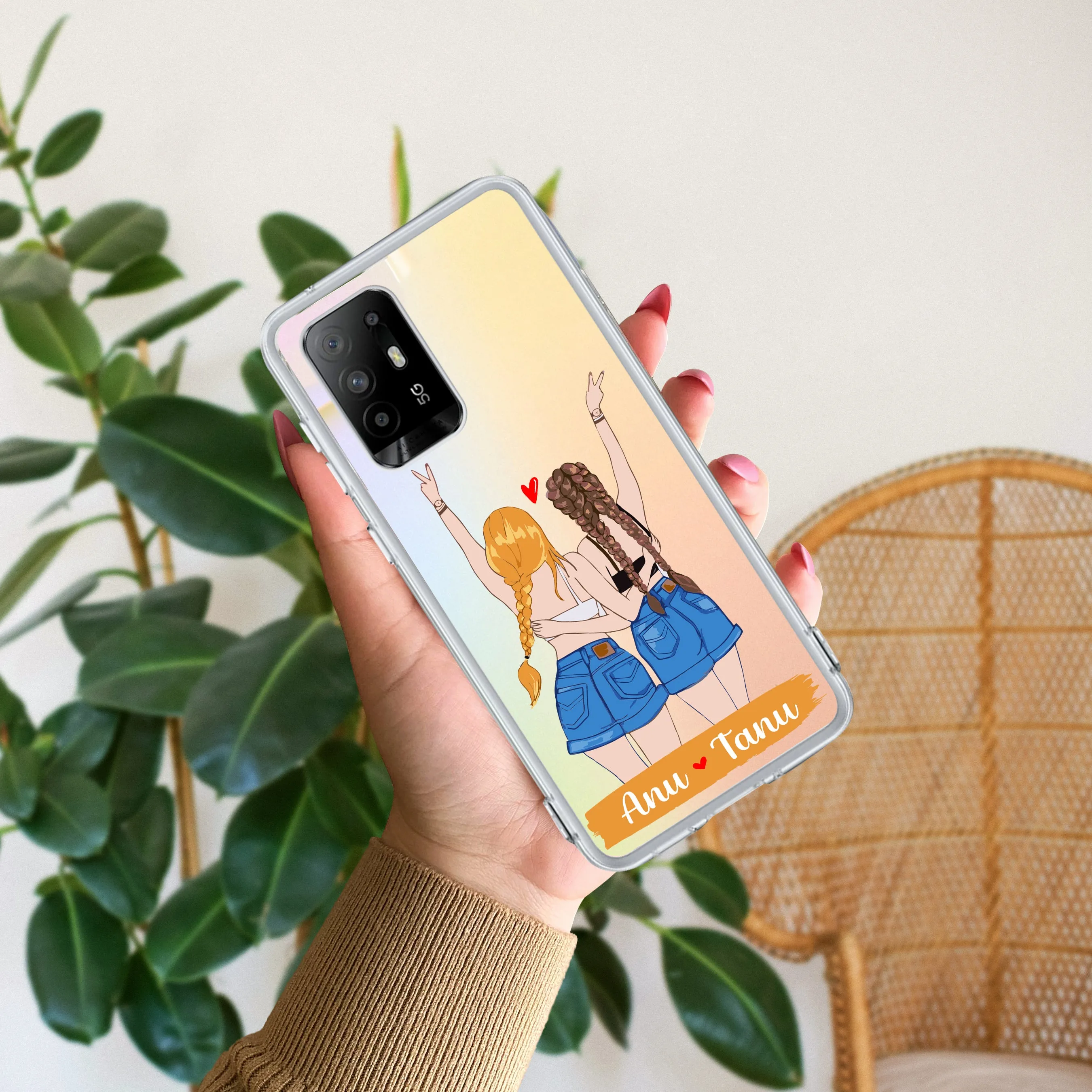 Besties Forever Customize Transparent Silicon Case For Oppo