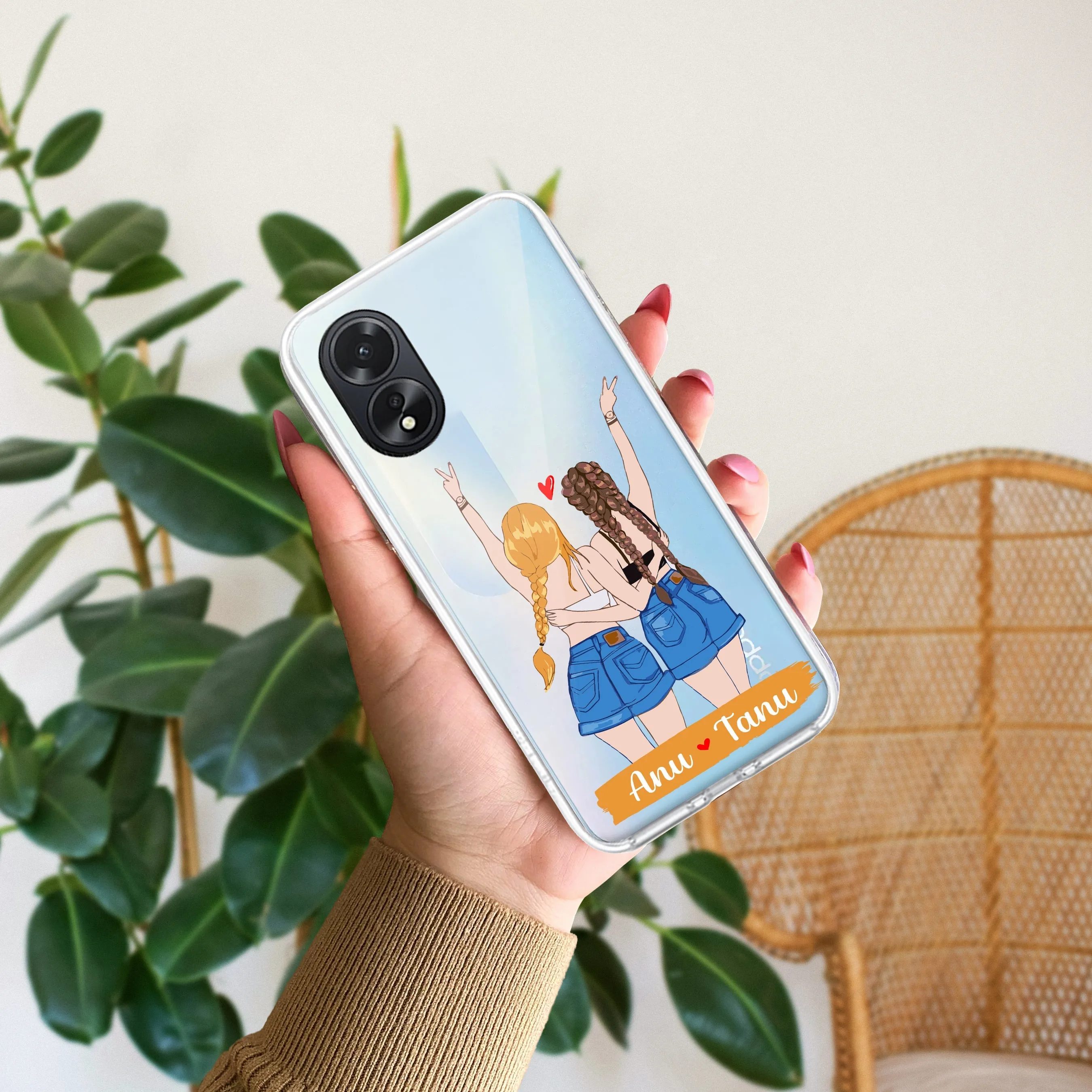 Besties Forever Customize Transparent Silicon Case For Oppo