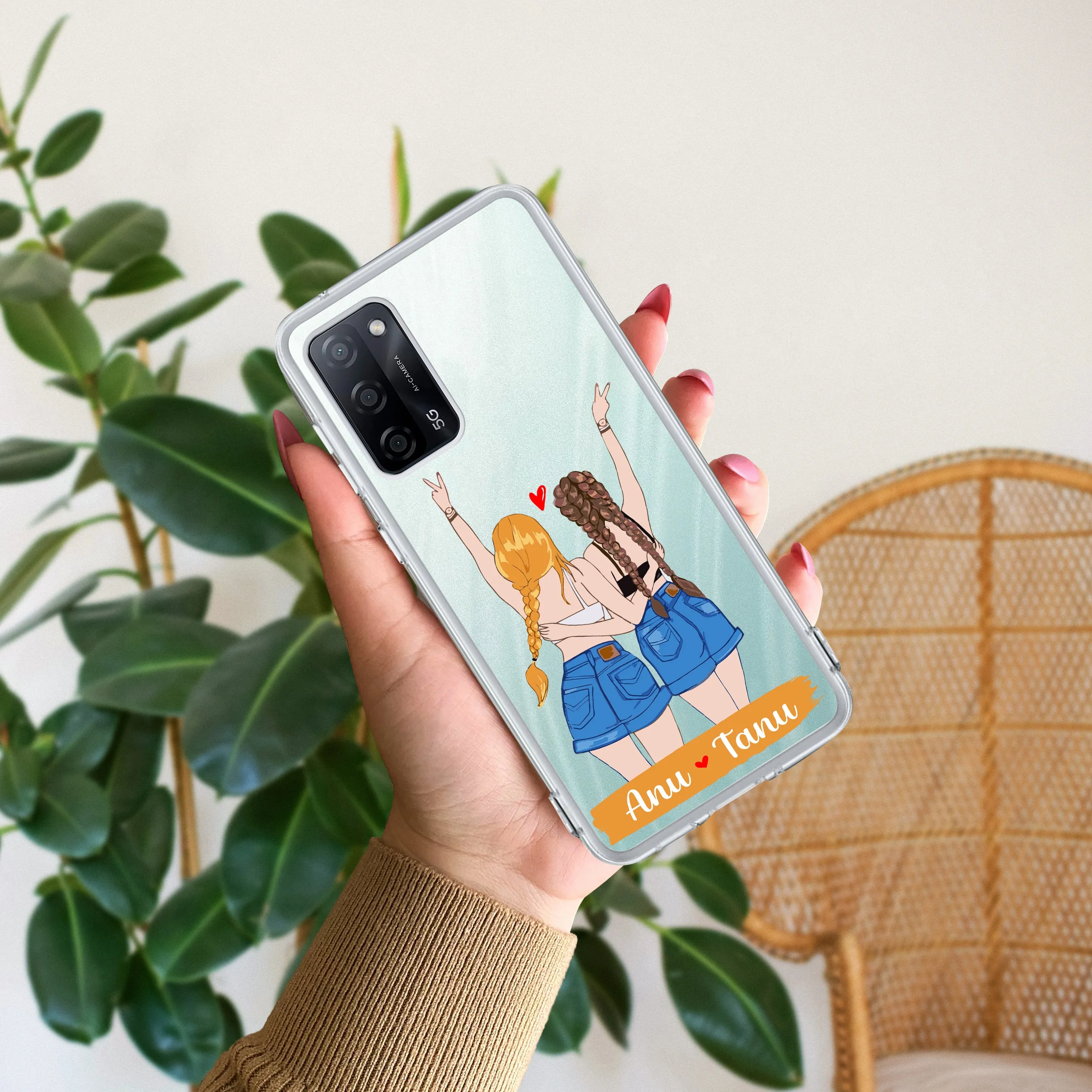 Besties Forever Customize Transparent Silicon Case For Oppo