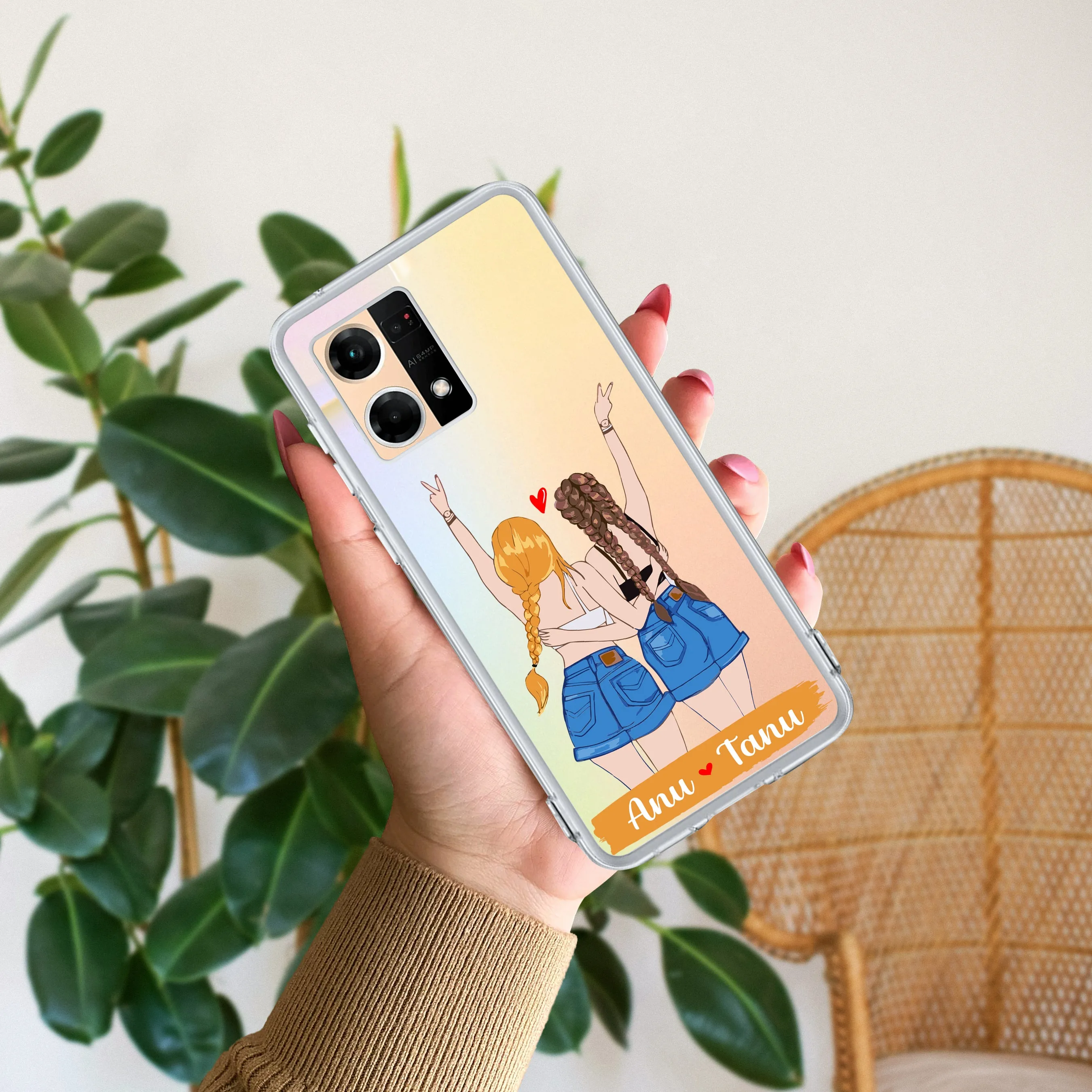 Besties Forever Customize Transparent Silicon Case For Oppo