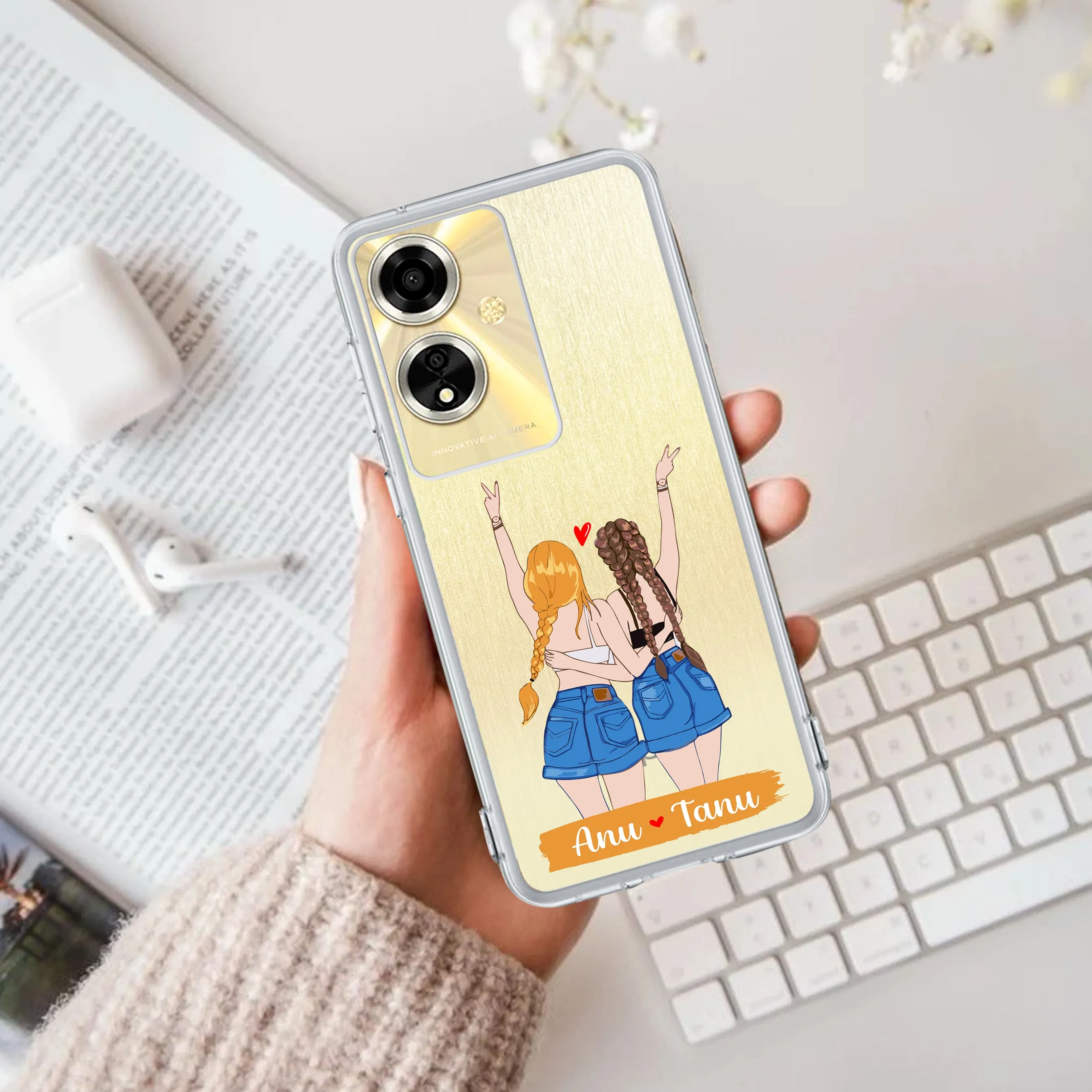 Besties Forever Customize Transparent Silicon Case For Oppo