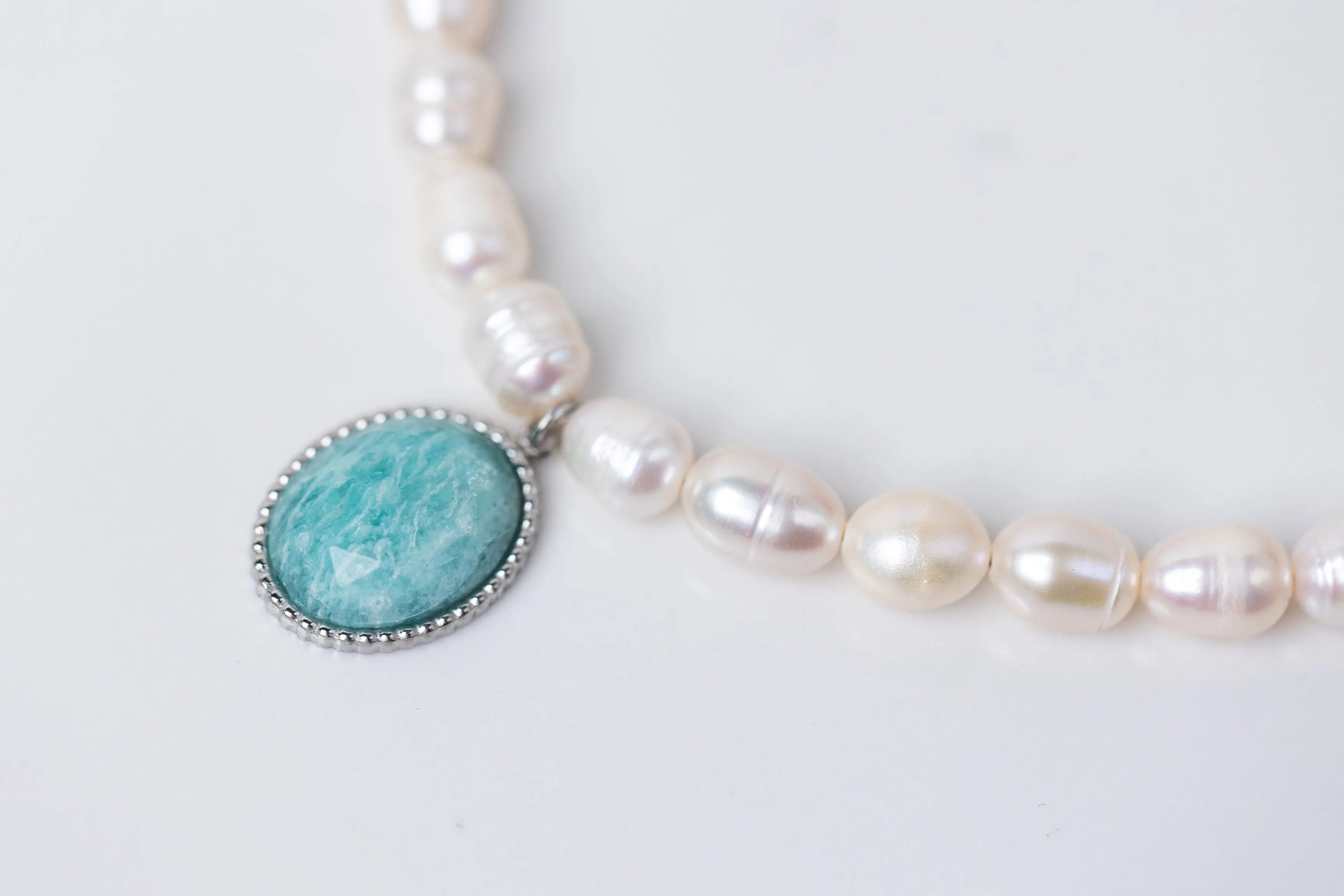 Blue on pearls