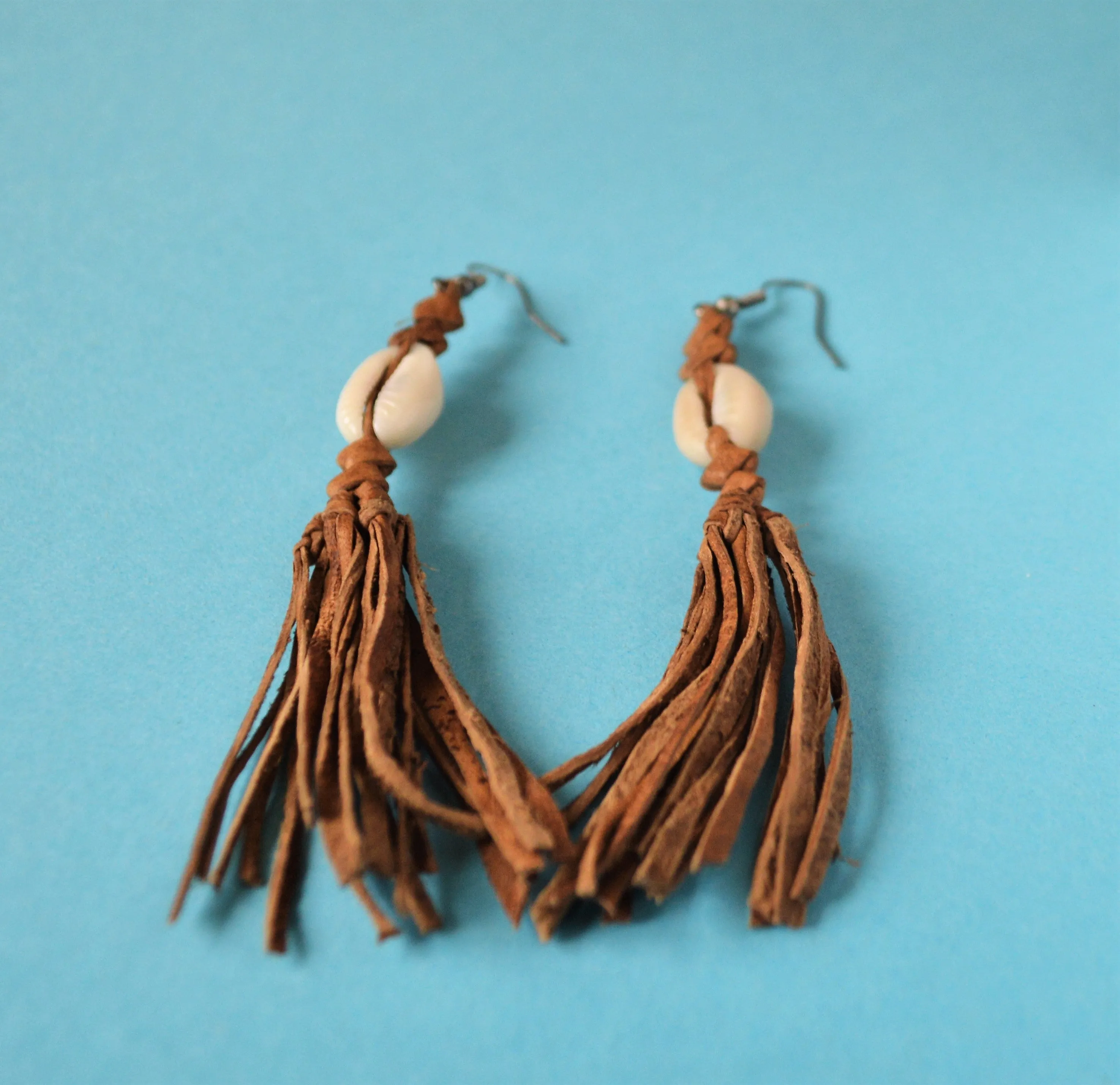 Boho leather earrings African fashion