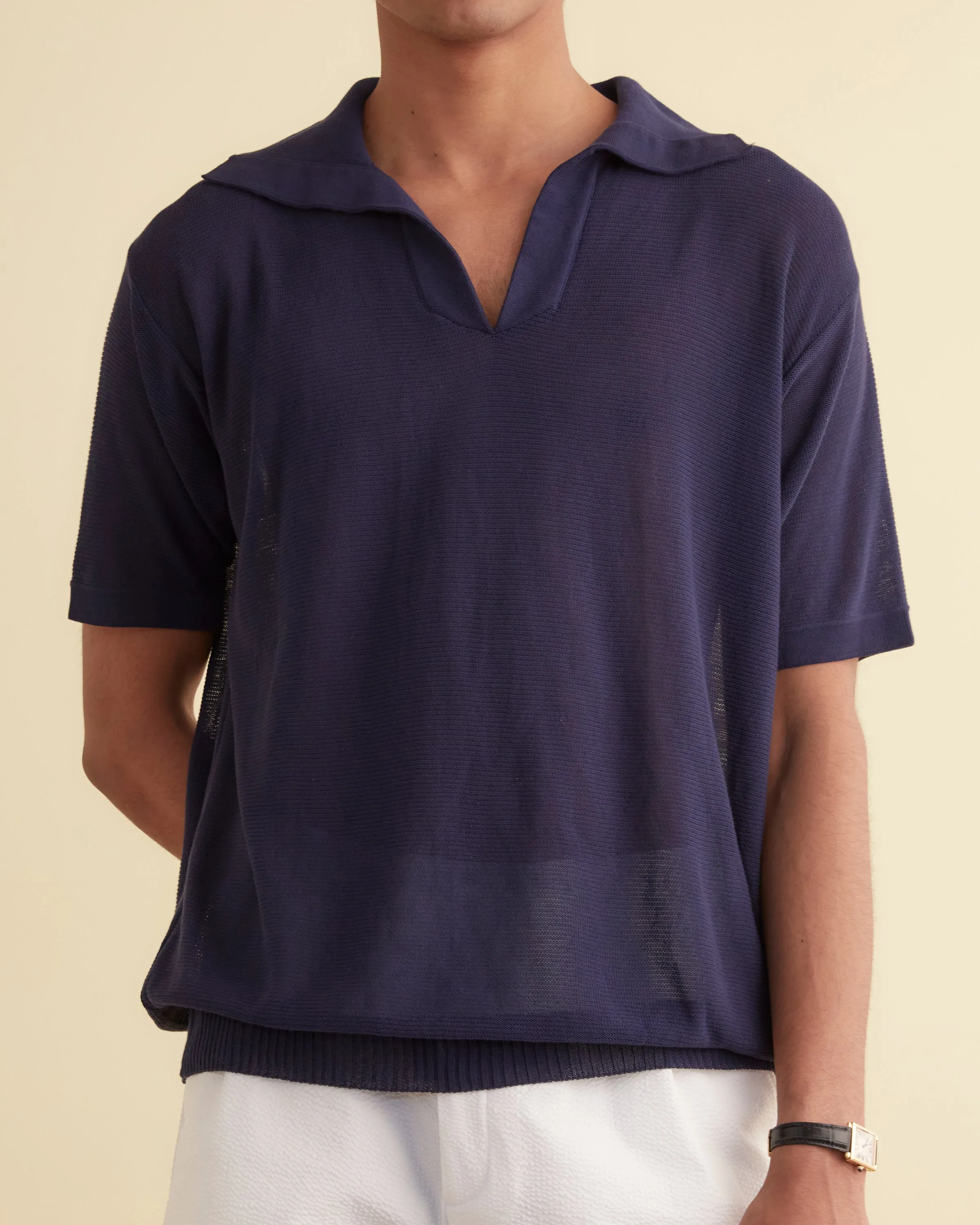 Boxy Polo - Navy