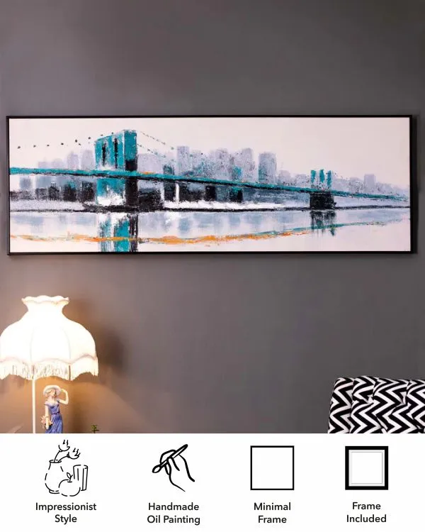 Brooklyn Bridge Semi Hand-made Wall Art - 60*21 Inch