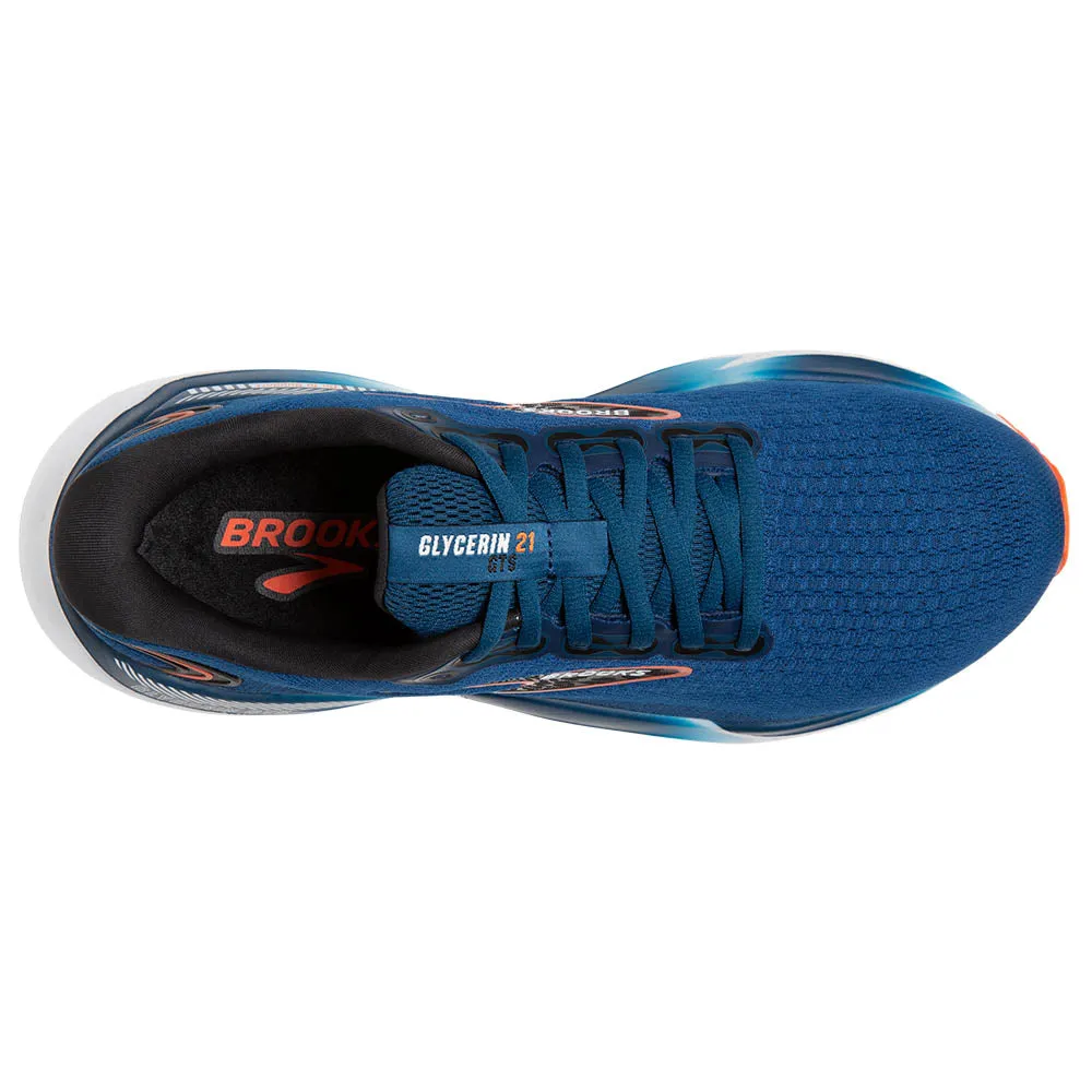 Brooks Glycerin GTS 21 (Mens) - Blue Opal/Black/Nasturtium