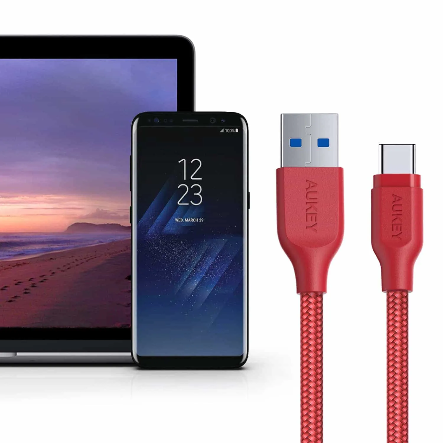 CB-AC2 Braided Nylon USB 3.1 USB A To USB C Cable 2 meter