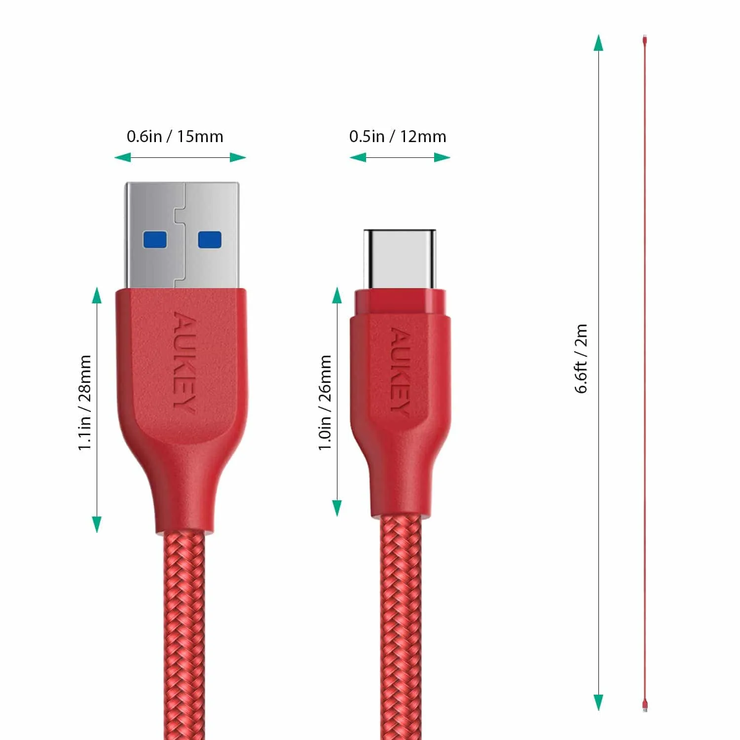 CB-AC2 Braided Nylon USB 3.1 USB A To USB C Cable 2 meter