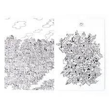 Color-In Book Urban Cities