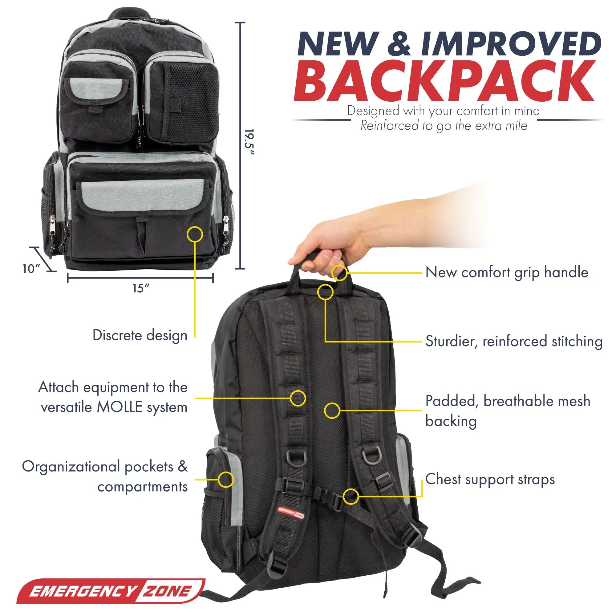 Deluxe Urban Survival Kit - Black Backpack