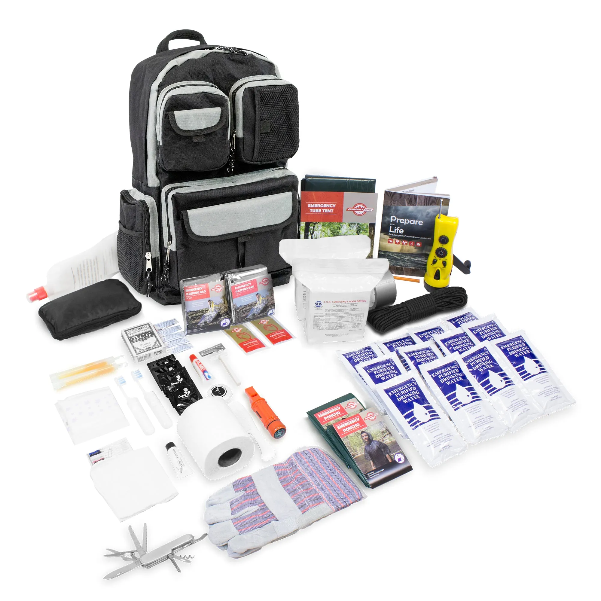 Deluxe Urban Survival Kit - Black Backpack