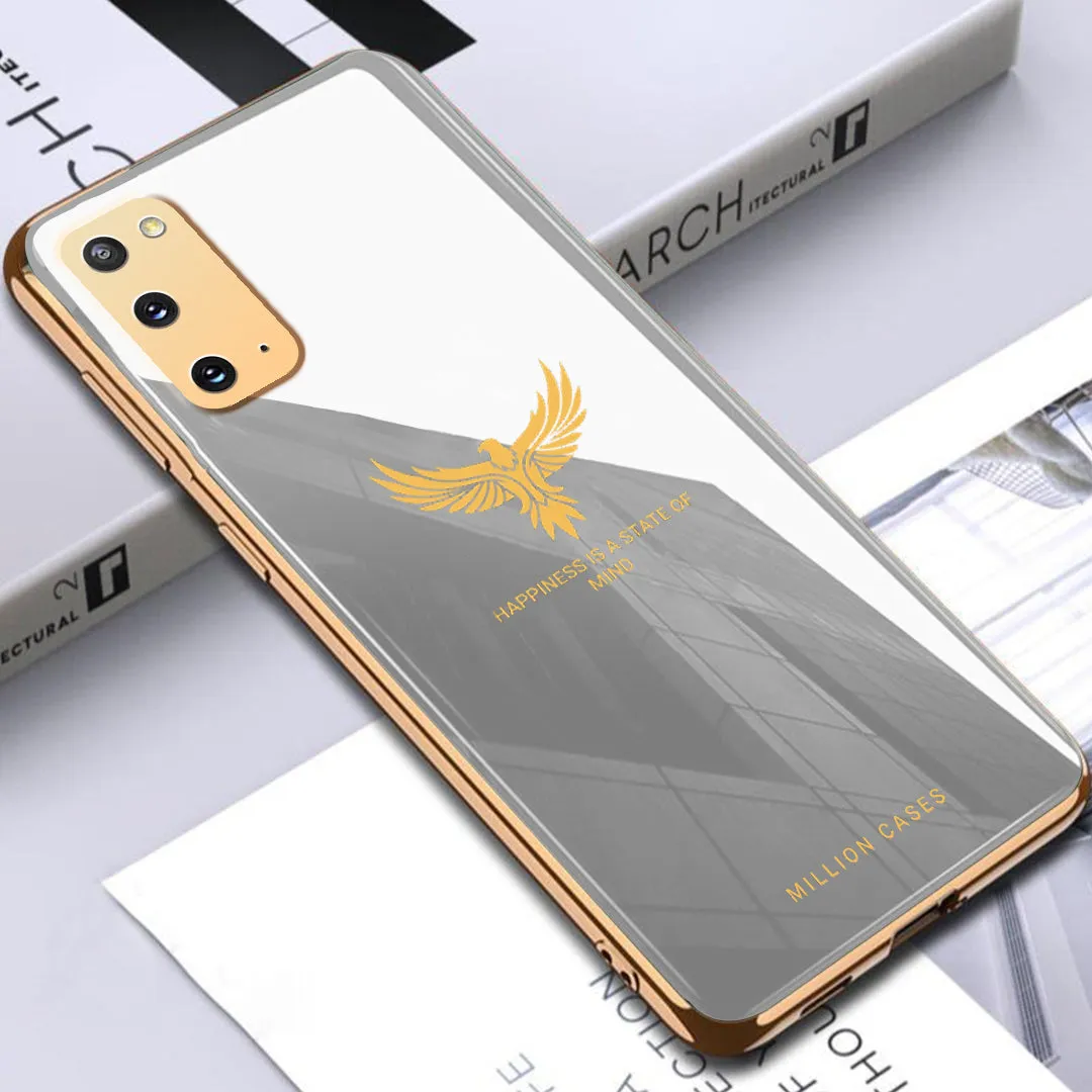 Eagle Pattern Electroplating Glass Case - Samsung