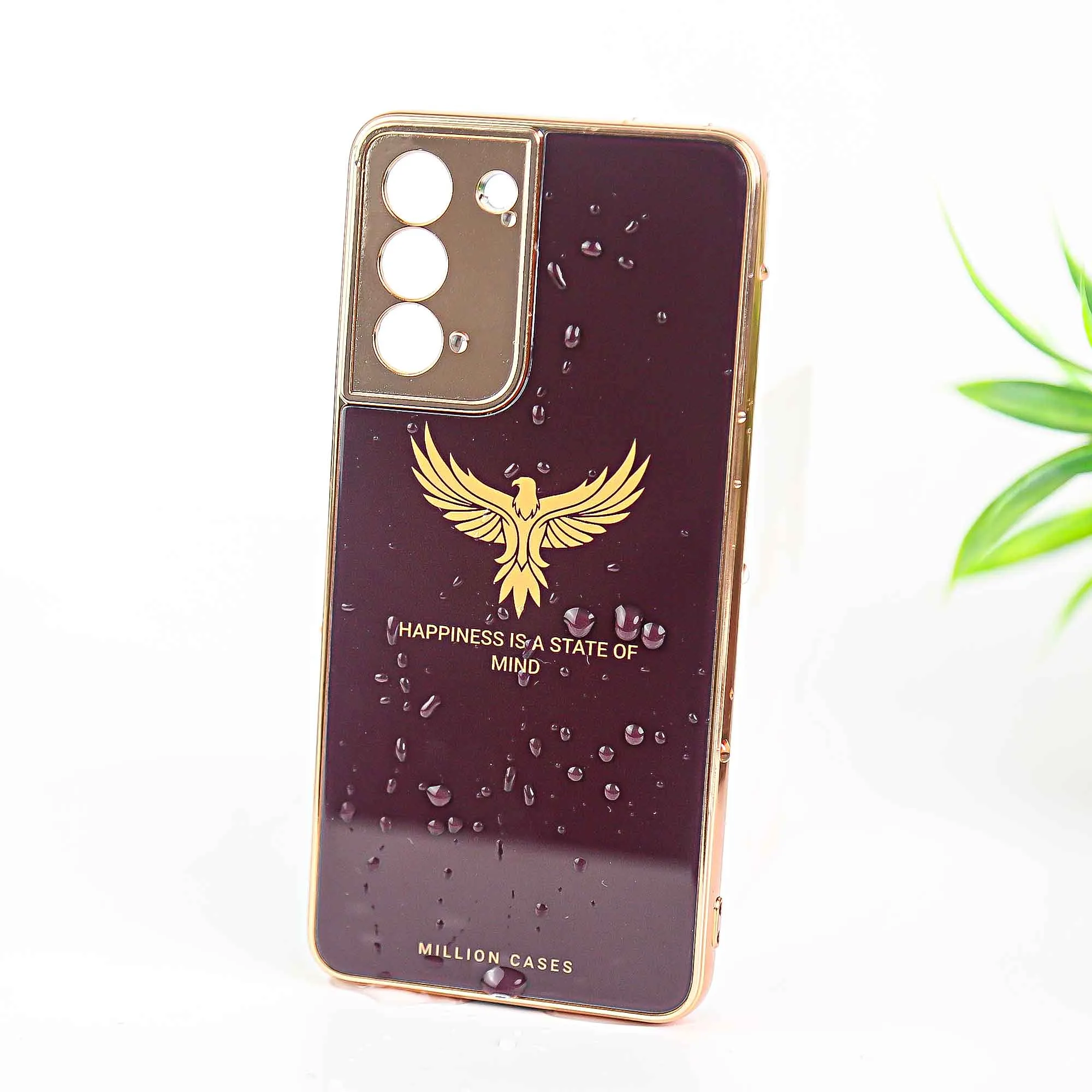 Eagle Pattern Electroplating Glass Case - Samsung