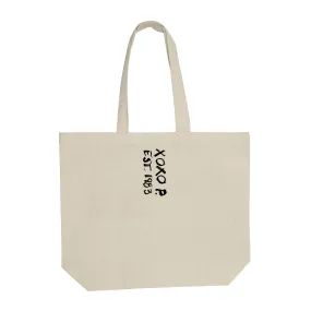 Fashion canvas tote-bag w/XOXO logo, beige