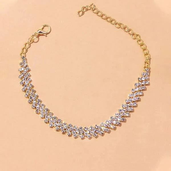 Fashion Simple Rhinestone Anklet 84151745C