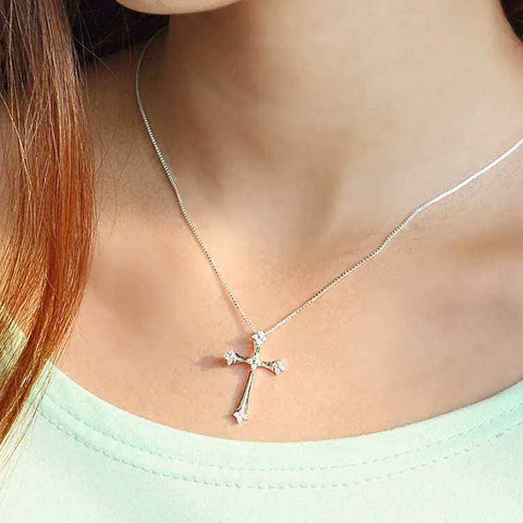 Fashion Sterling Silver Cross Necklace