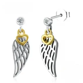 Fashion Wing Hollow Design Heart-Shape Earrings