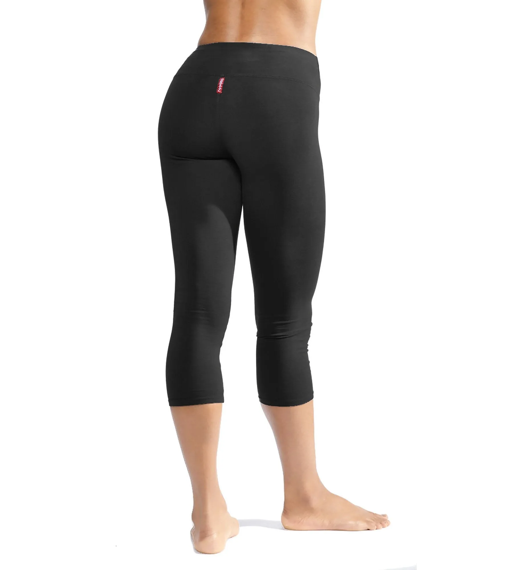 Flat Waist Capri (Style W-374, Black) by Hard Tail Forever