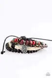 FOREST TRAIL - MULTI LEATHER URBAN LEAF BRACELET PAPARAZZI