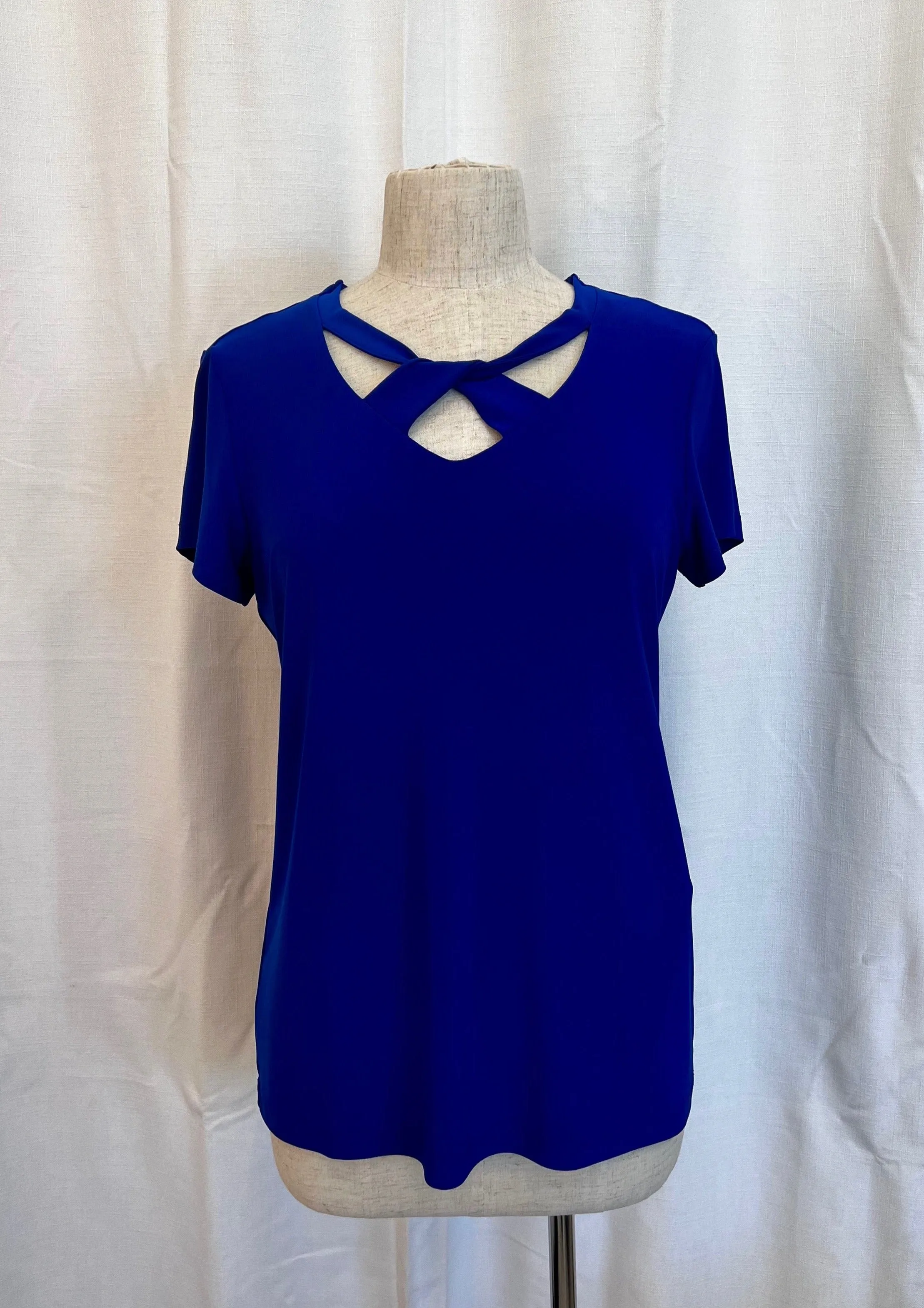 Forever Criss Cross Neck Top - Royal Sapphire 232144