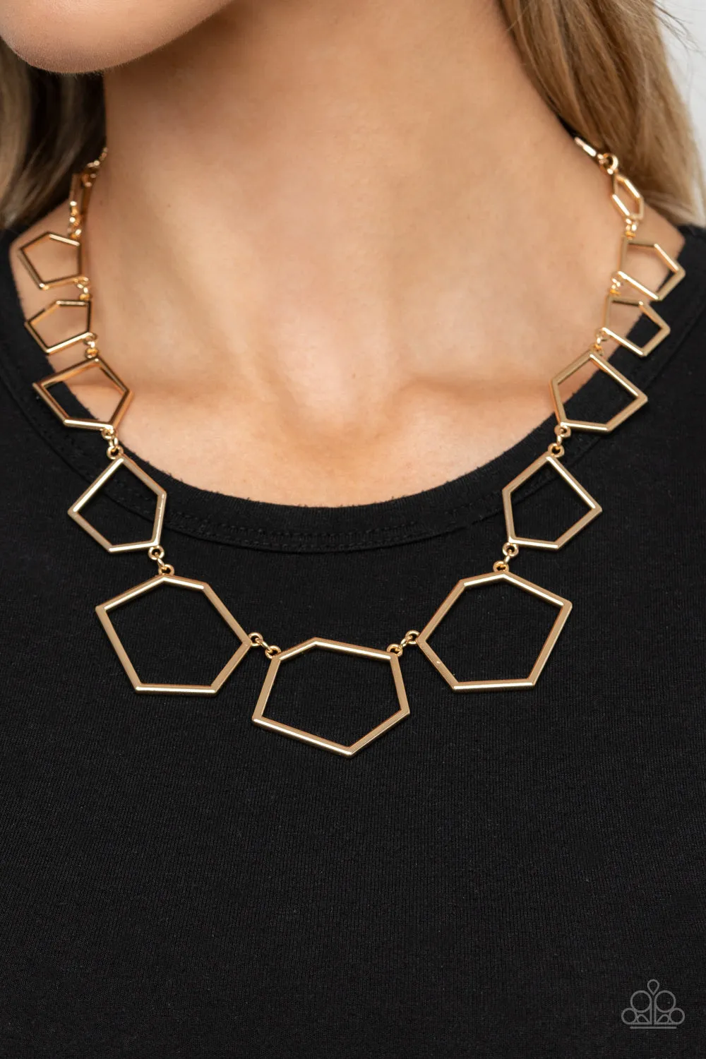 Full Frame Fashion - Gold Paparazzi Necklace