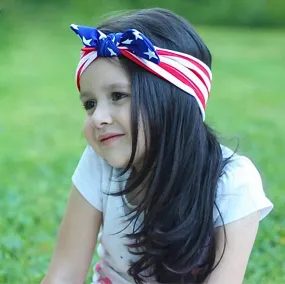 Girls American Flag Print Headbands