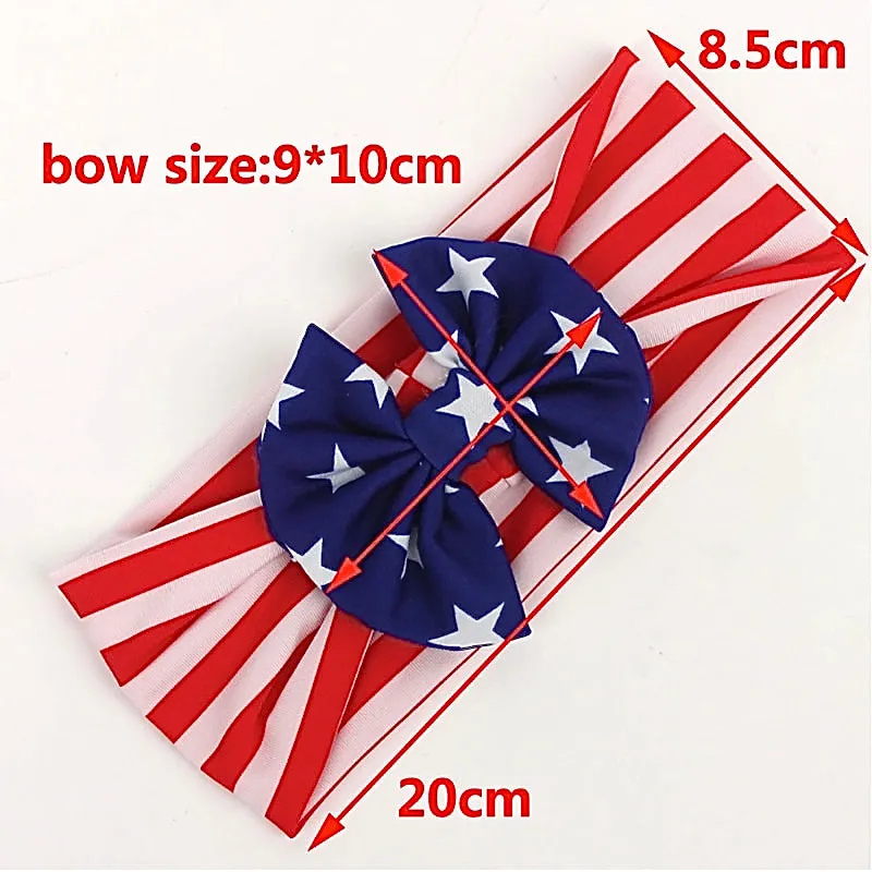 Girls American Flag Print Headbands