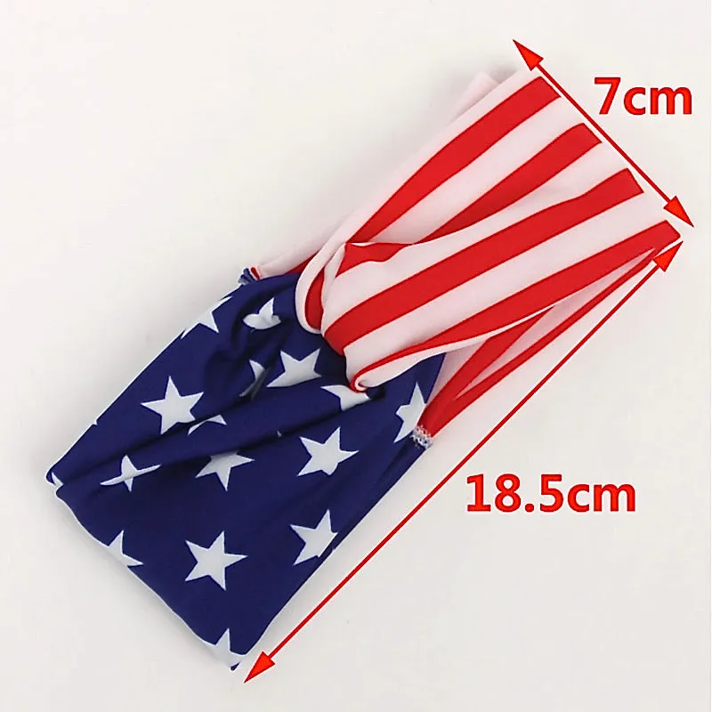 Girls American Flag Print Headbands