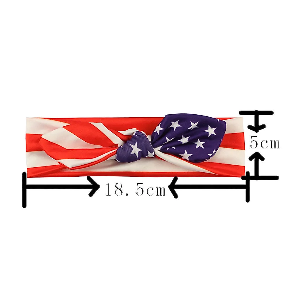 Girls American Flag Print Headbands